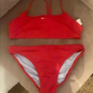 Red Nike swimsuit